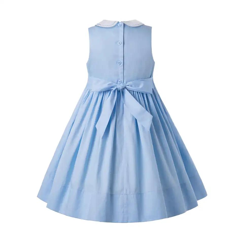light blue smocked dress