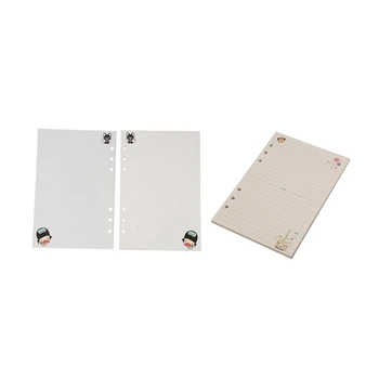 

2x A5 Cute Colorful Diary Refills Spiral Notebook Replace Color Core Loose Leaf Planner Ring Binder Paper(Dots&Line)