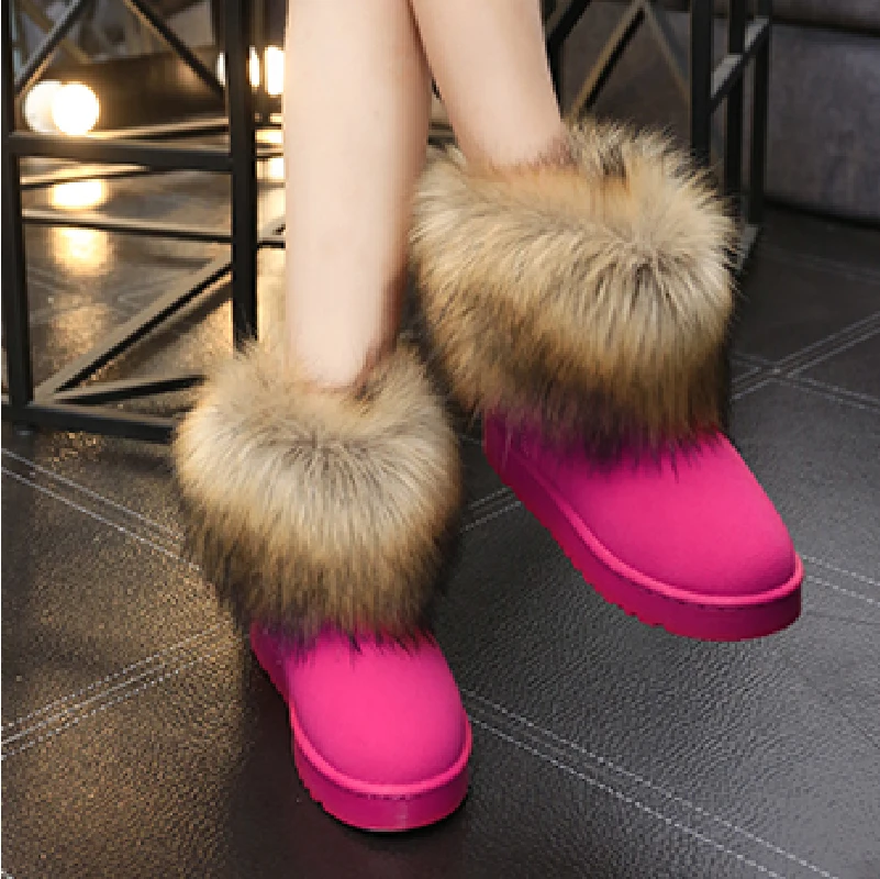 Ladies Boots Black Winter Women Flats Ankle Round-Toe Fashion No Fur Slip Warm Hot-Sale