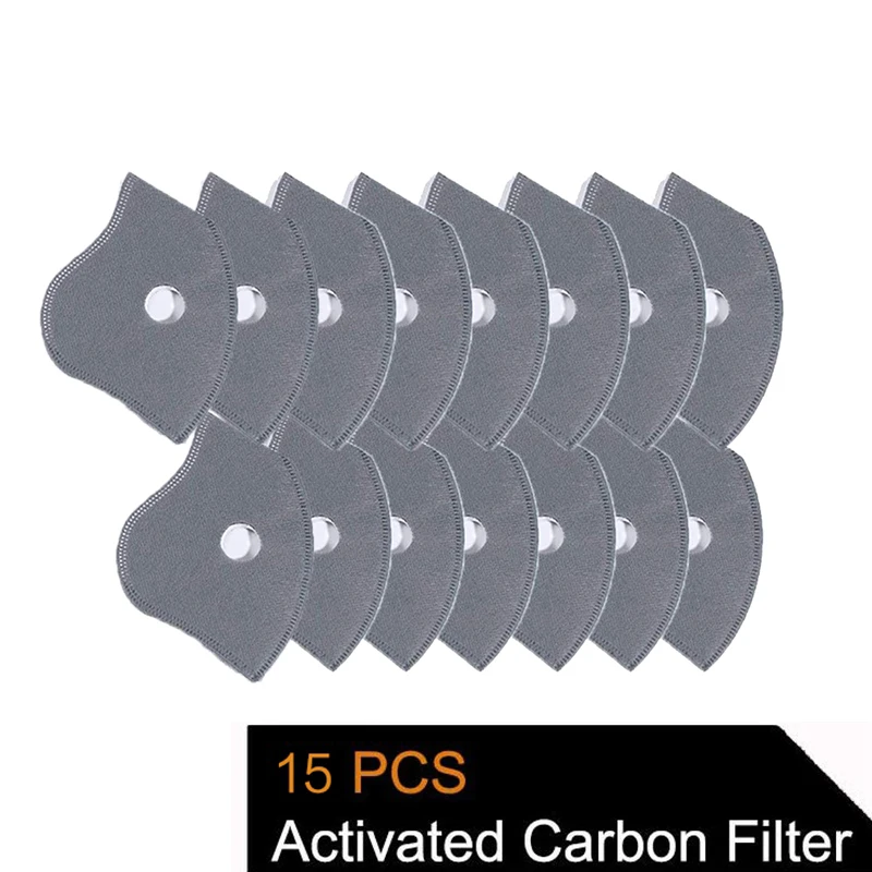 

15 Pcs Activated Carbon N99 PM2.5 Filters 5 Layers Filtration Exhaust Gas Anti Pollen Allergy Dust Mask Replacement Filter for M