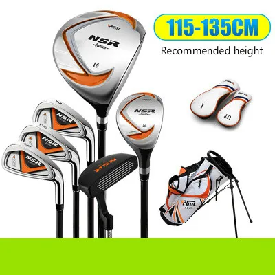 black orange 115-135 PGM Boys'Golf Club Комплект подходит для мальчиков и девочек 6 клубов JRTG006 - Цвет: black orange 115-135