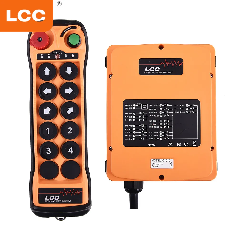 US $520.00 Q1010 230V 10 Button Double Speed Radio Industrial Remote Control For Winch