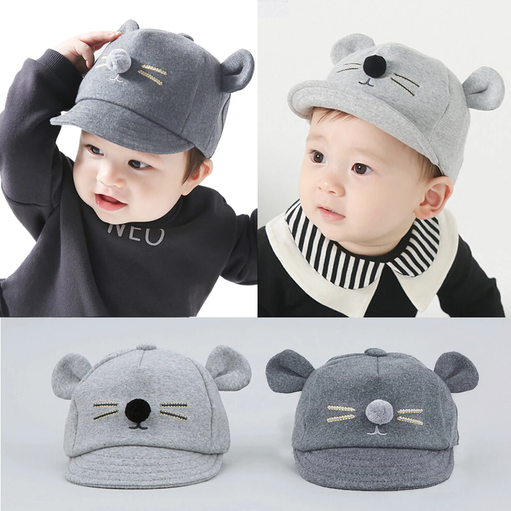 Gorro de Banie para bebés, bebés, niños, bebés, Orejas de conejo, visera de animales, gorra de béisbol, de algodón con pico, #66|Sombreros y gorras| - AliExpress