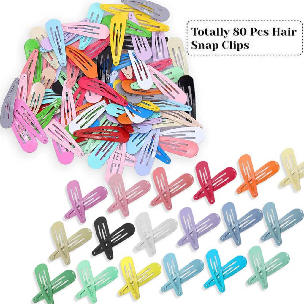 New Design Fashion 80 Pcs Snap-On Non-Slip Metal Hair Clips For Girls/Children/Women/Accessories Gift For Lover Delicate