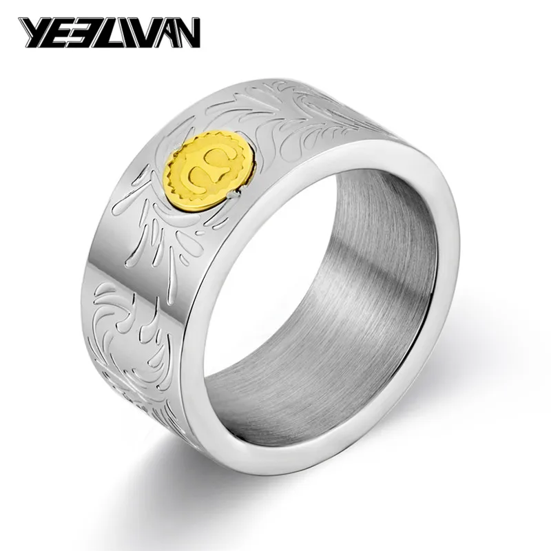 Indian Japanese System Titanium Steel Ring Men Fashion Leaf Men's Rings Gold Silver Color Punk