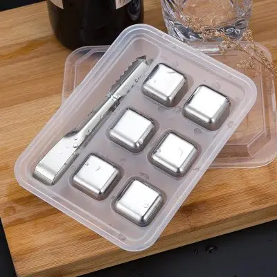 6pcs with clip Производитель кубиков льда охладитель камень для охлаждения виски охлаждающие камушки многоразовые кубики льда для охлаждитель вина напитков - Цвет: 6pcs with clip