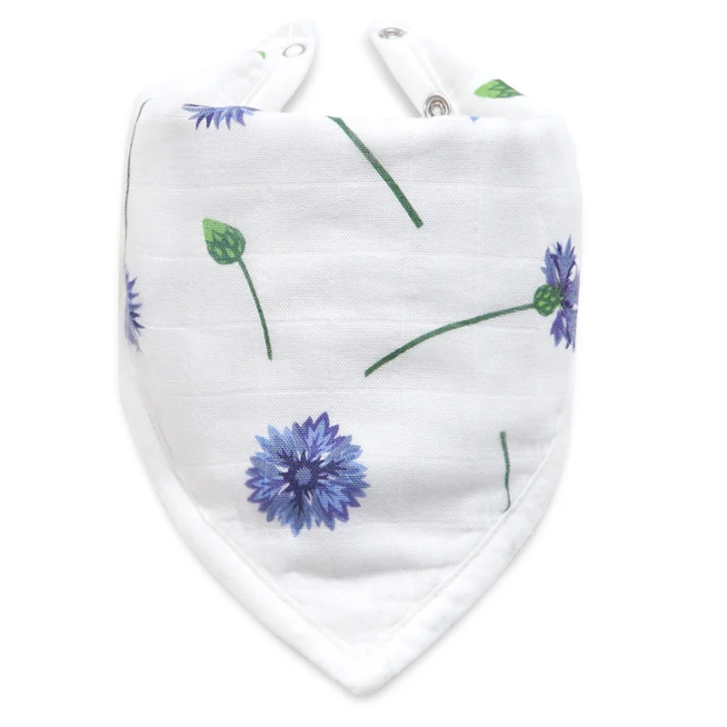 Blue flower Высококачественный бамбуковый хлопковый нагрудник для кормления Babador шарф для новорожденных слюнявчик полотенце детские вещи - Цвет: Blue flower