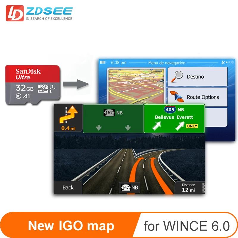 GPS карта micro SD карты 32 ГБ для windows / Android системы новая последняя бесплатное