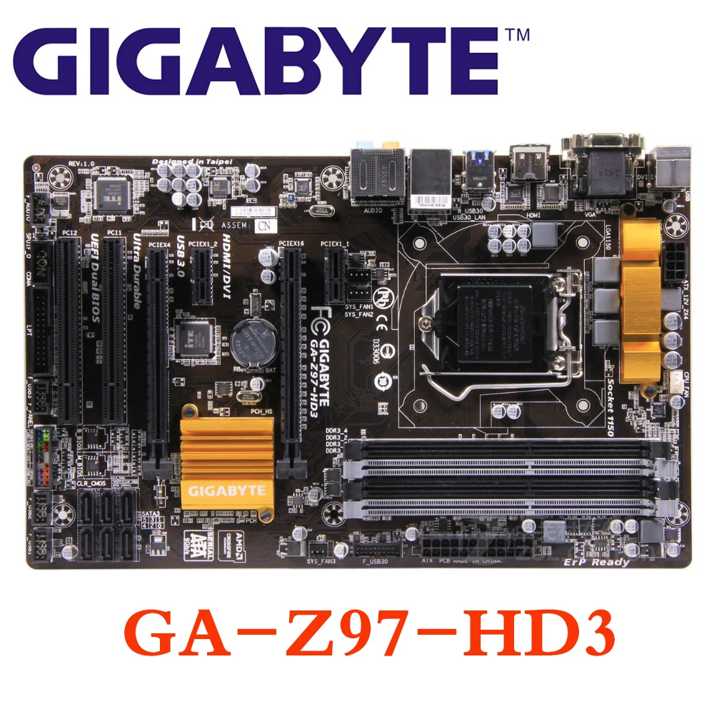 LGA1150 DDR3 Z97 Gigabyte GA HD3 100% оригинальная материнская плата USB3.0 32G десктопная SATA III