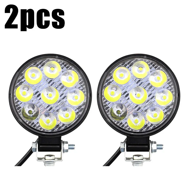 

2pcs 27W 9 High Strength LED Car Light Waterproof Off-road Round Work Lamp 6000K for Truck ATV off-road vehicle