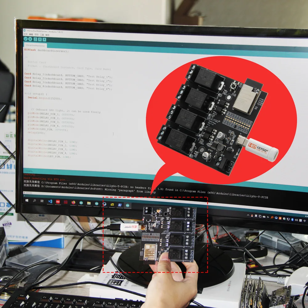 LILYGO® TTGO T-Relay ESP32 T-릴레이 무선 모듈 DC 5V 4 그룹 릴레이 개발 보드 4MB 플래시 WiFi 블루투스 원격 스위치 제어