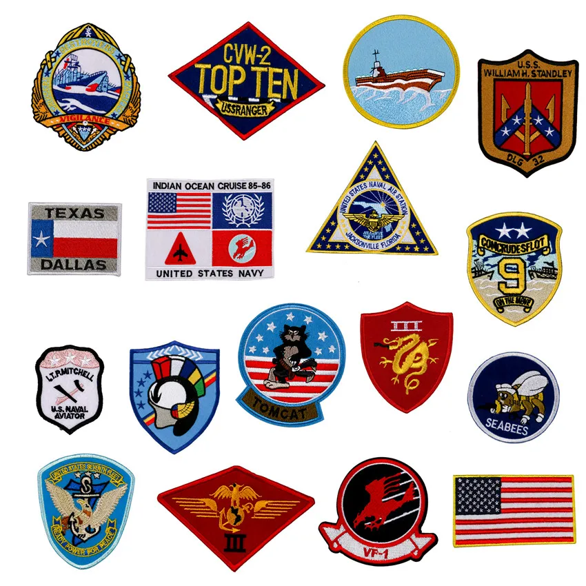 ラクマ特価 TOPGUN CUSTOM PATCH 17枚フルセット 17pcs/a Set Top Gun Flight Test Maverick Ranger Patch Vf-1