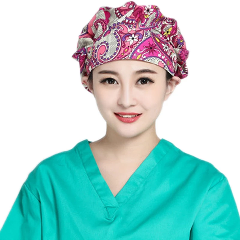 

Female Scrub Hat Nurse Hat Adjustable Sweat Band Fluffy Cap Isolated Work Cap Protective Cap