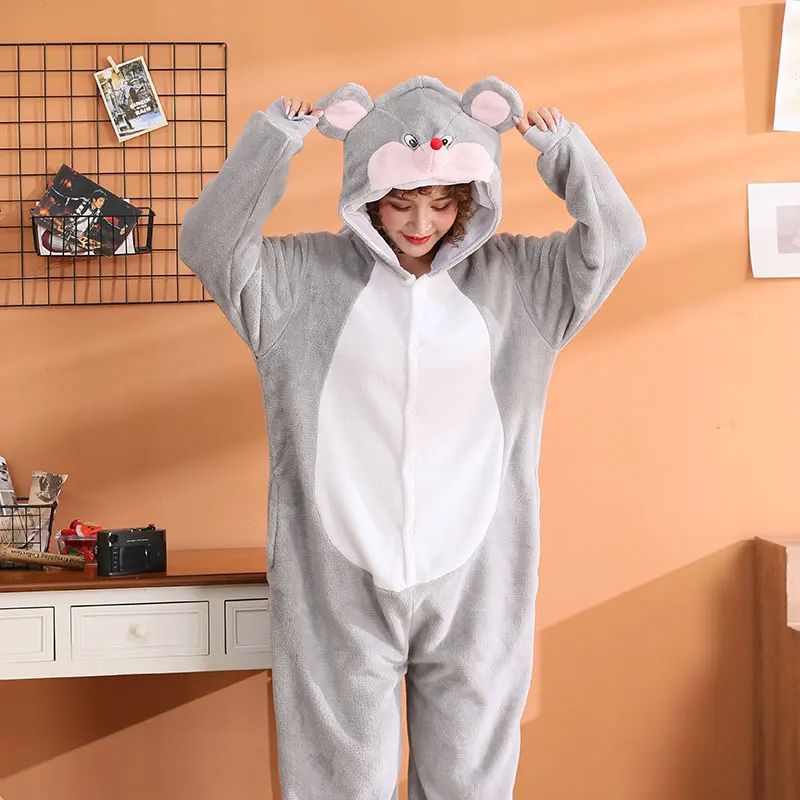 Забавные мышь Onesie мультфильм животных Kigurumis для женщин и девочек спальный