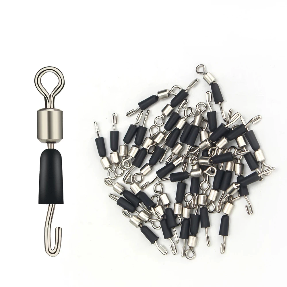 30/50pcs Bearing Swivel Fishing Hook Fast Connector Solid Rings Rolling Line Quick Link Carp Accessories | Спорт и развлечения