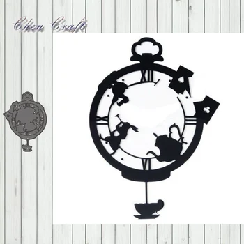 

Clock beauty teacup rabbit Metal Cutting Dies Stencils Die Cut for DIY Scrapbooking Album Paper Card Embossing 2019 NEW
