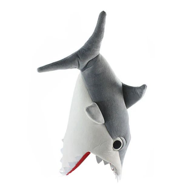 23in Plush Shark Hat Wearable Fish Costume for Cosplay Pretend Interactive Cuddle Doll Table Children’s Room Decoration N0HD 3