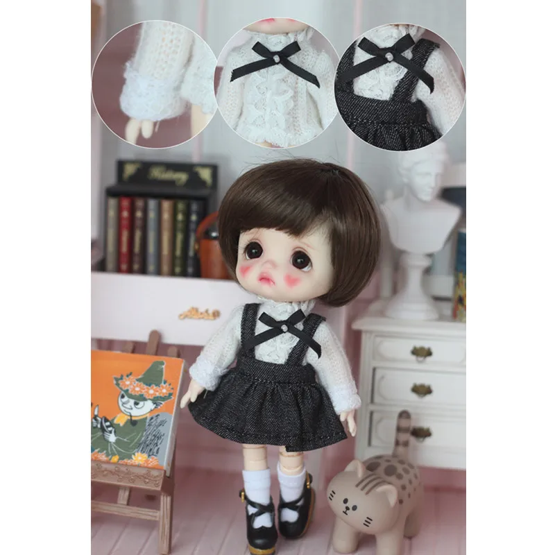 Obitsu11 OB11doll костюм длинная рубашка+ платье Одежда для кукол доступны для OB11 cu-poche кукла аксессуары женская футболка+ ковбойская юбка