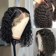 

Short Curly Bob Wigs Brazilian Virgin Human Hair HD Transparent Lace Front Wigs Kinky Curly Hair For Black Women Short Bob Wigs