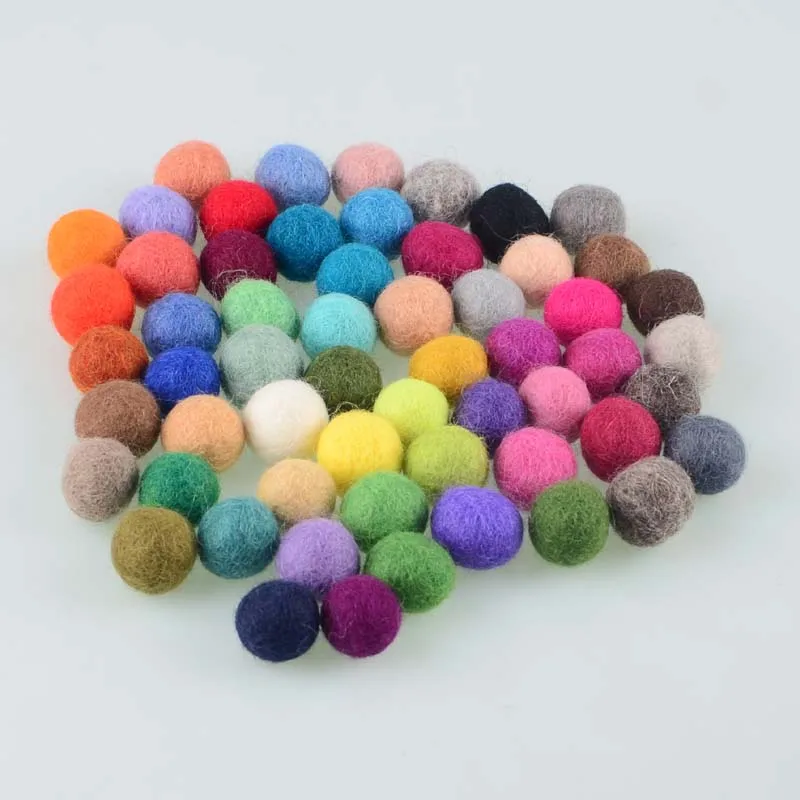 50pcs/lot 1.0cm/1.2cm/1.5cm/2cm/3cm Wool Felt Balls Round Wool