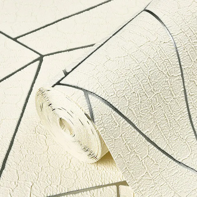 Creamy-white 3D стереоскопическая Геометрическая Нетканая Флокированная настенная бумага Современная гостиная диван спальня ТВ фон домашний декор настенная бумага в рулонах - Цвет: Creamy-white