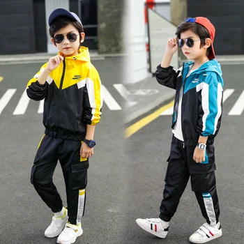 

Boys Clothes Kids Boutique Clothing Set Children Toddler Outfits 2019 Spring Autumn Fall Patchwork Windbreaker + Pants