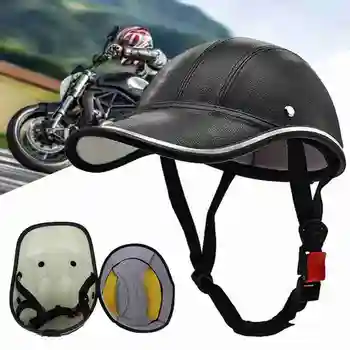 

Unisex Bicycle Motorcycle Helmet Bike Cycling Half Face Protective Leather ABS Baseball Cap Helmet