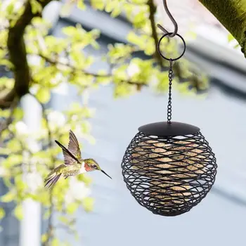 

Wild Bird Feeder Outdoor Spiral Bird Feeder Tray Balcony Hanging Metal Fat Ball Holder Bird Feeding Tool With Hook