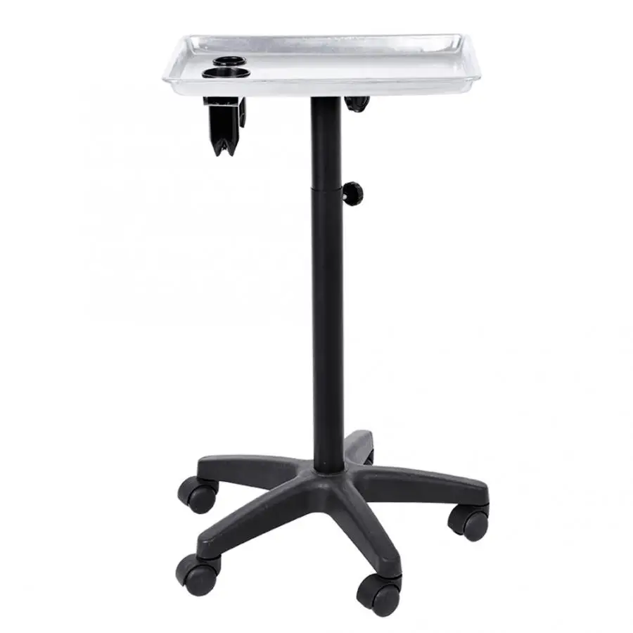 

Hair Salon Instrument Tray Adjustable Height Trolley Tools Silver Aluminium