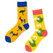 Хлопковые носки для мужчин и женщин, модные разноцветные носки в стиле Харадзюку с забавным рисунком из мультфильма, унисекс, рождественский подарок