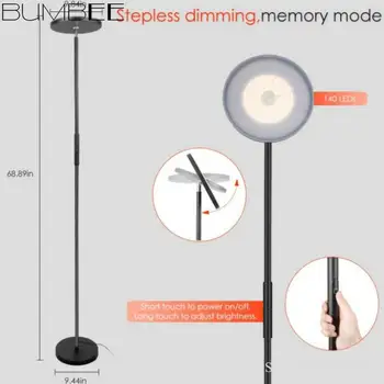 

Modern Led Remote Touch Floor Lamp up Black Dimming Floor Lamp Tall Standing Modern LED Torchiere Floor Lamp for Living Room E27