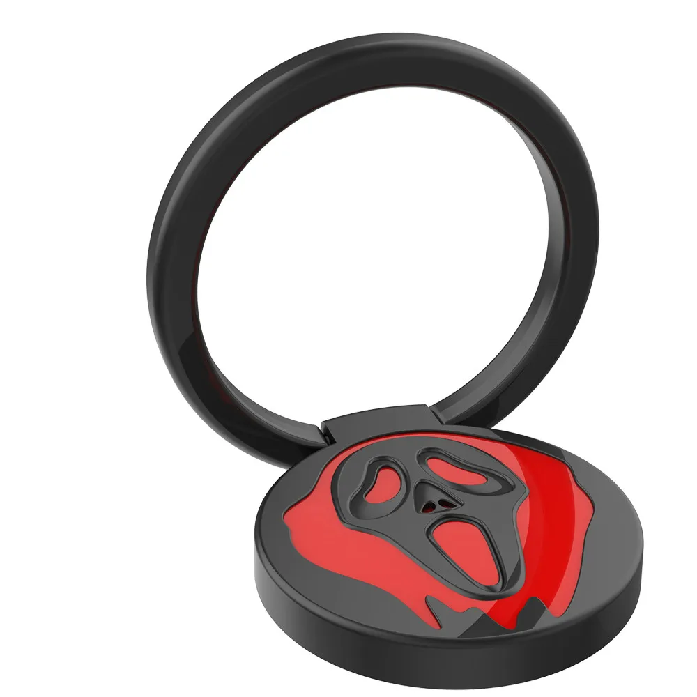

Ghost Face Design 360 Degree Rotating Zinc Alloy Finger Ring Holder Stand For iPhone X 8 Samsung xiaomi Metal cellPhone tablet