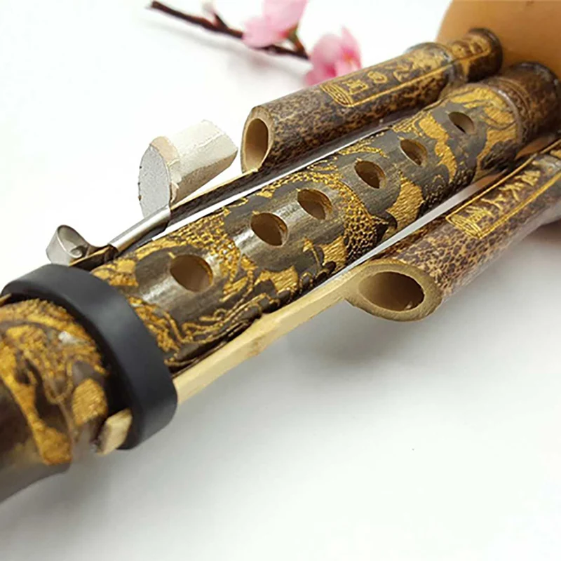 Newest Handmade Chinese Traditional Hulusi Black Bamboo Gourd Cucurbit Flute People Musical Instrument Key C for Beginners
