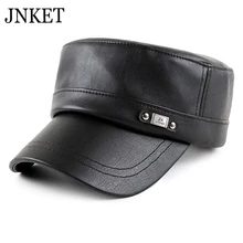 JNKET осенне-зимняя мужская и женская кепка из искусственной кожи, модная кепка в армейском стиле, Спортивная Регулируемая Кепка
