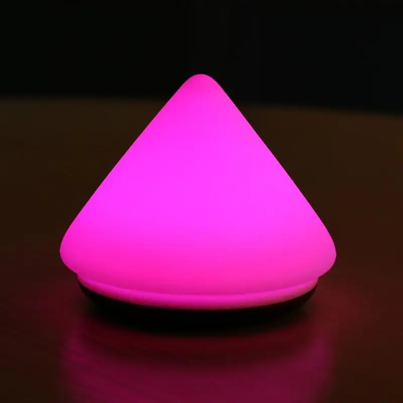 Силиконовый Настольный светильник в форме пирамиды RGB светодиодный ночной Светильник для автомобиля