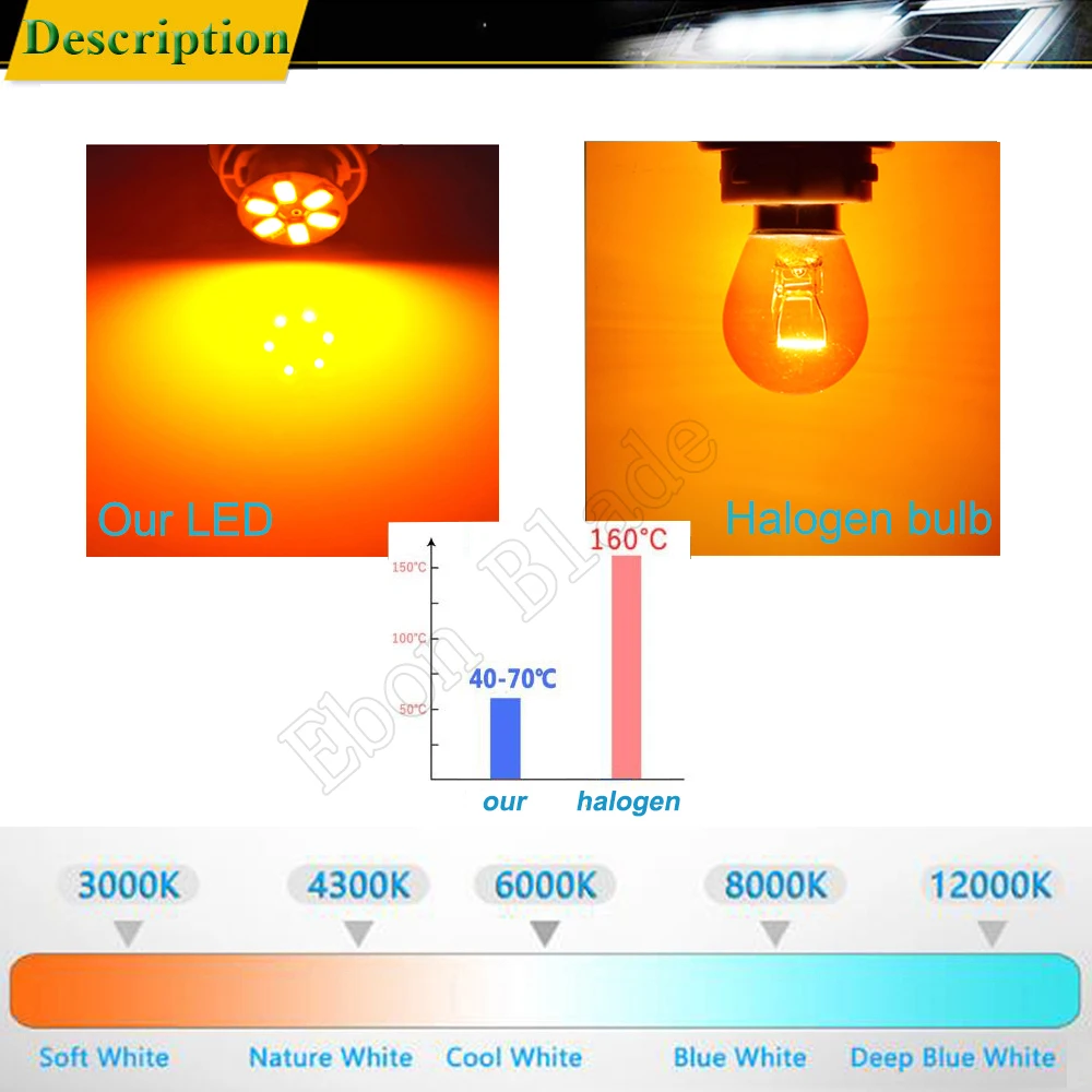 10Pcs 1156 BA15S BAU15S LED ڵ   õ  ȣڻ  P21W PY21W 7507 ڵ ǥñ DRL   12V