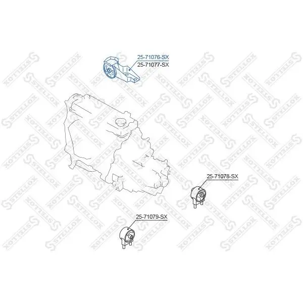 Подушка двигателя правая Mazda CX-7 ER 2006-2012 STELLOX 25-1746 |