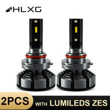 HLXG h4 led лампада h7 с Lumileds Luxeon ZES чипсы лампы h1 led автомобилей головной светильник H11 H8 H9 светильник 9006 HB4 HB3 9005 led 9006 12V