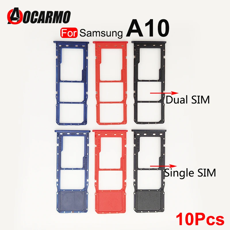 

Aocarmo 10Pcs/Lot Sim Card Tray SD Reader Holder For Samsung Galaxy A10 A105F A20 A205F A30 A305F A50 SIM Card Tray Slot Holder