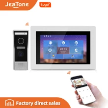 Visiophone sans fil avec écran tactile de 7 pouces, interphone vidéo wi fi IP, sonnette de porte, haut parleur, système de contrôle d'accès, détection de mouvement