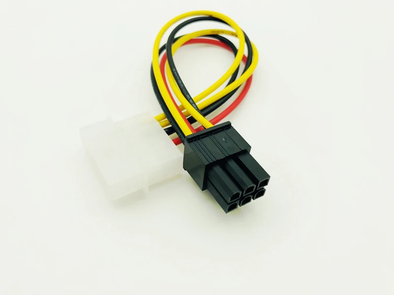 6Pin Male to 4Pin Molex Male Power Supply Cable Graphics Card Power Port to D Plug Converter Cable for BTC Miner Antminer Mining