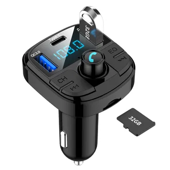 

2019 New BT29 Bluetooth 5.0 Car FM Transmitter Bass MP3 Player FM Radio Adapter Charger Dual USB output supports USB disk