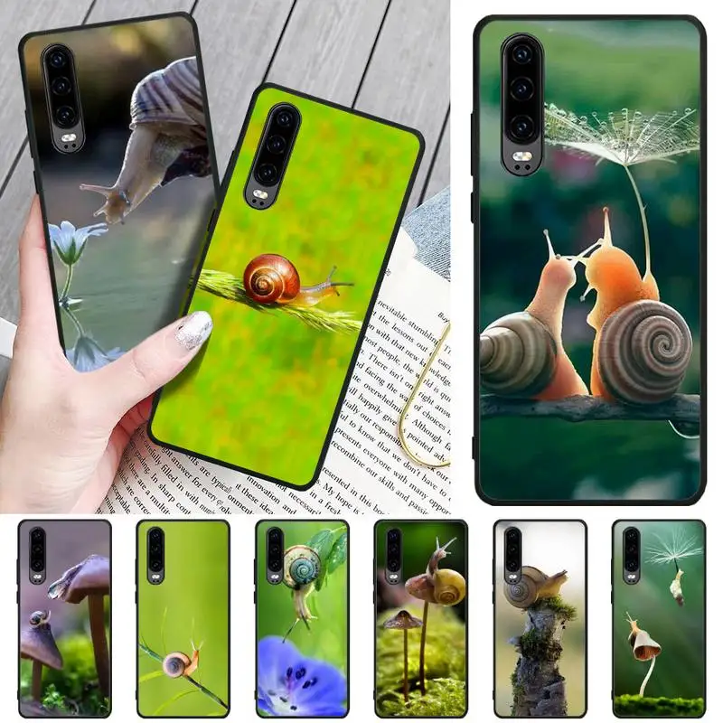 Happy Snail Phone Case For Huawei P20 P30 P40 Pro Mate 10 20 30 Lite P Smart Y7 2019 Plus Nova 3I Cases Cover | Мобильные телефоны