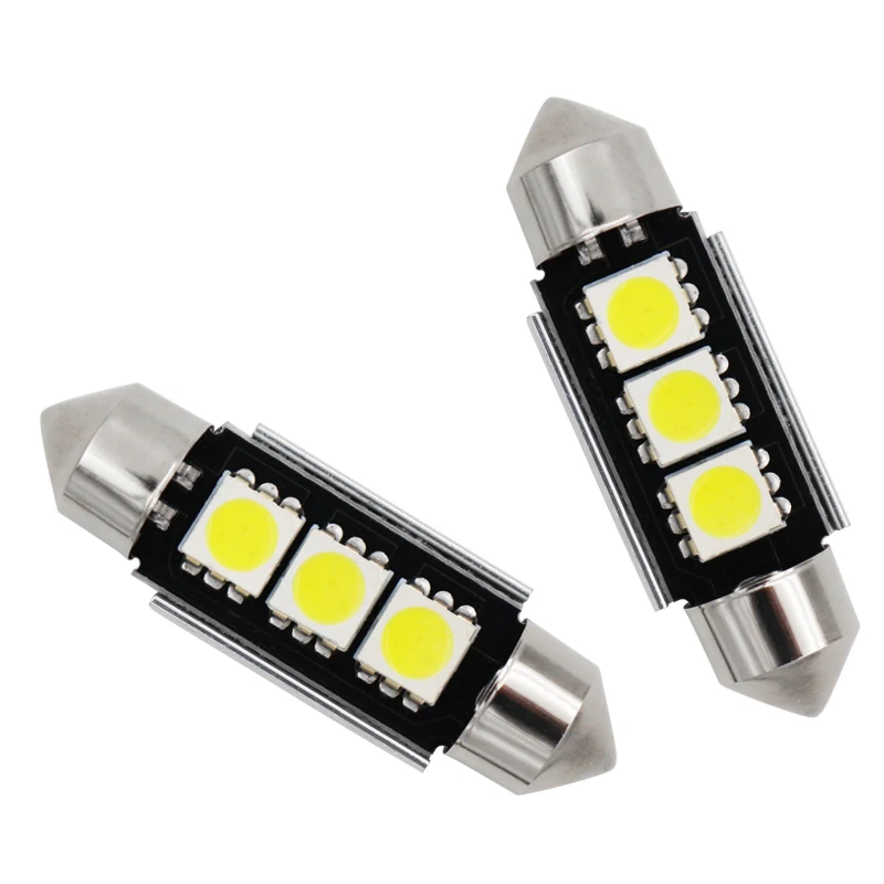 36 мм/39 мм C10W C5W 3SMD 3 SMD 5050 Светодиодные лампы canbus лампы автомобиля свет номерного знака подсветка для автомобильного номера внутренний купол лампа белый AC/DC 12V