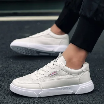 

New Classics Skateboarding Shoes Men Luxury Brand Sneakers Soft Breathable Lace Up White Sport Shoes for Men Canvas Flats AA-117