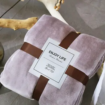 

30 380GSM Thicken Warmer Blanket for Winter Fleece Flannel Bedspread for the Bed Purple Color Sherpa Blanket on the Bed