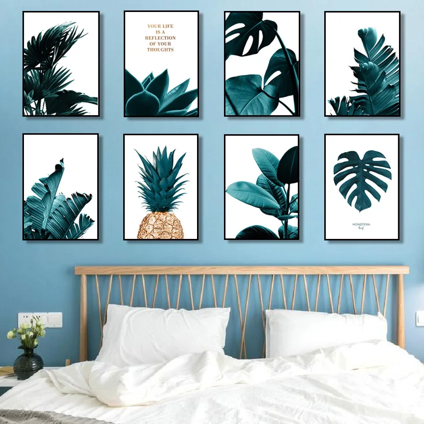 Nordic Pineapple Green Leaves Canvas Painting Wall Art Poster Home Decoration Posters And Prints Plant Pictures For Living Room | Дом и сад