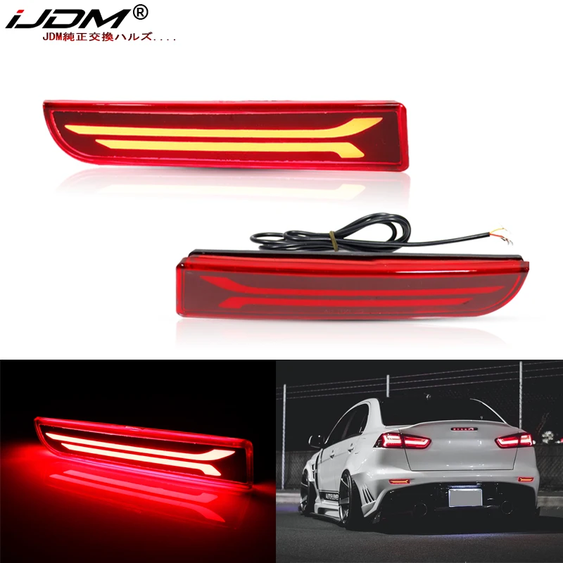 IJDM 3D оптический Светодиодный отражатель бампера светильник s для Mitsubishi Lancer Evo X