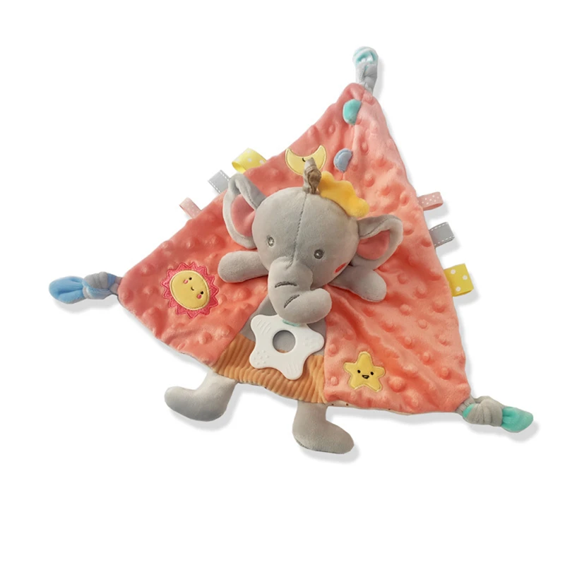 Unisex Baby Saliva Towel Teethers Super Soft Snuggle Toy Newborn Security Blanket with Animal Attached Triangular Scarf | Мать и ребенок