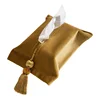 Soft Velvet Nordic Style Tissue Box Fabric Bag Cover, Portable Pumping Napkin Storage, Rectangle, Monochromatic, Car, Office 6